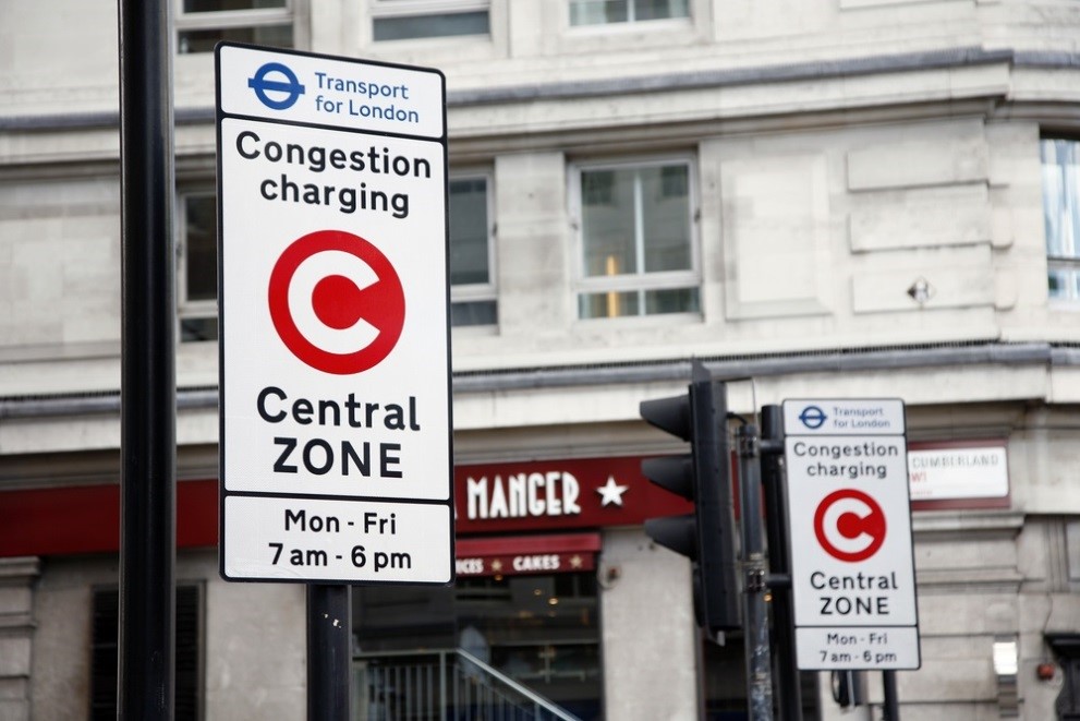 Congestion Charging sign in London