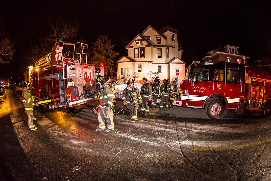 Crews responding to a multi-unit, residential fire