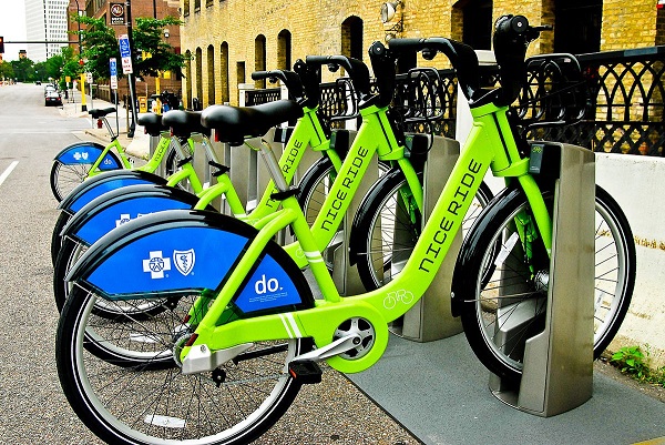 Bike Share dock station.